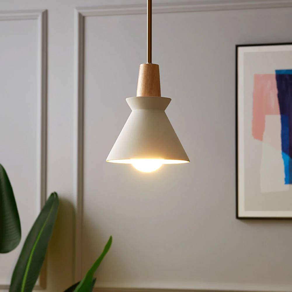 Modern White Concrete Cone Pendant Light - Image 22