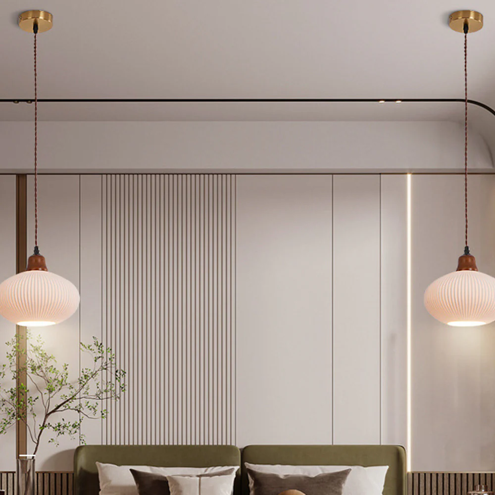 Vintage Nordic Ceramic White Pendant Light For Dining Room - Image 15