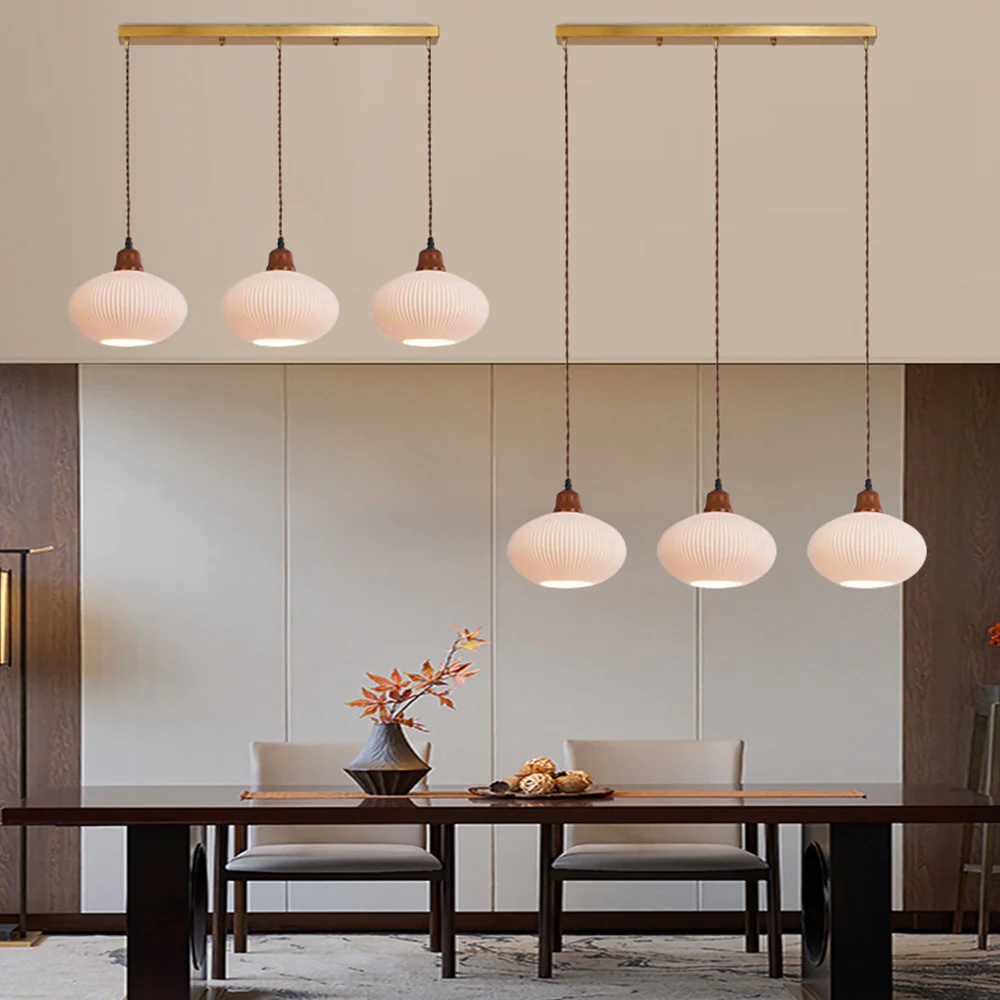 Vintage Nordic Ceramic White Pendant Light For Dining Room - Image 19