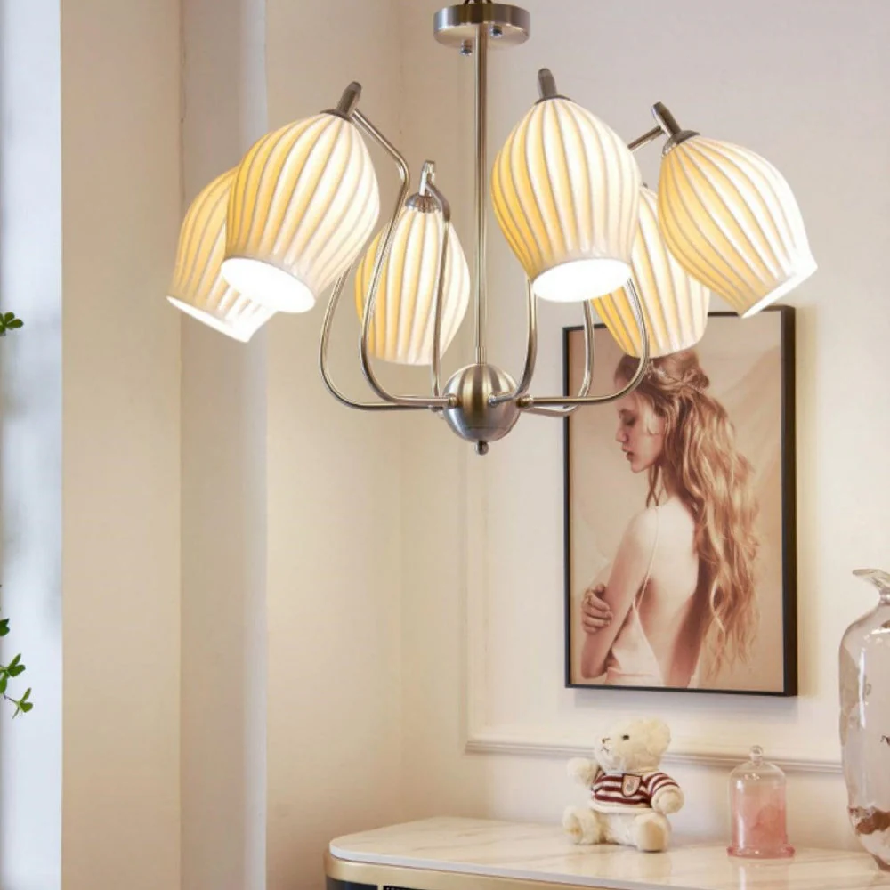 Modern Ceramics Flower shaped Warm Chandelier - Image 27
