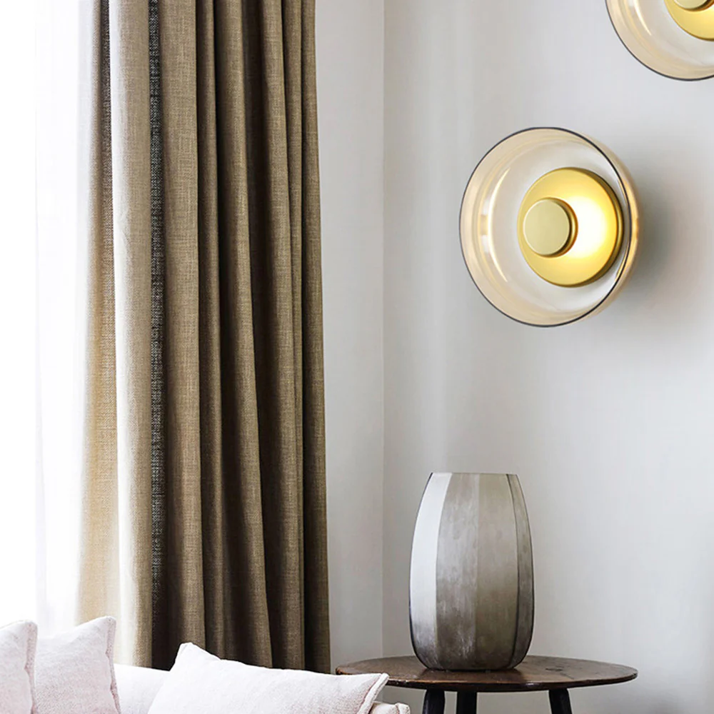 Modern Clear Round LED Glass Wall Sconce - Image 14