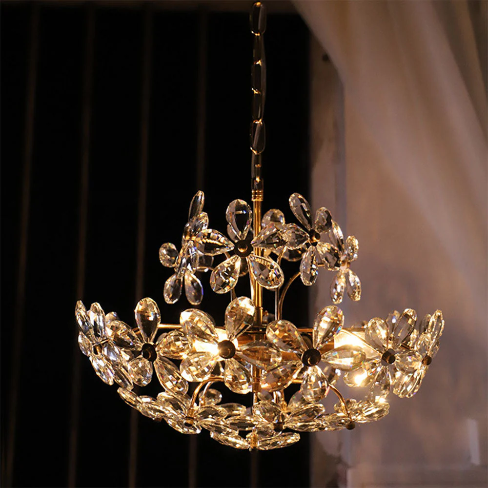 Luxury Crystal Bouquet Brass Chandeliers - Image 2