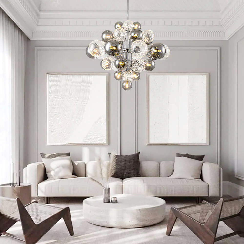 Contemporary Designer Cluster Bubble Glass Chandelier - Image 5