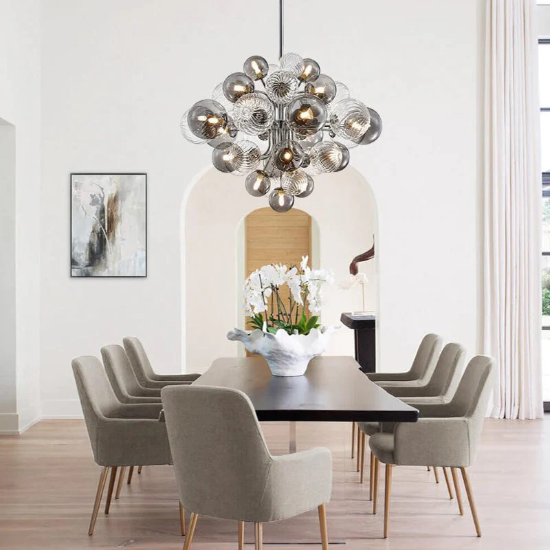 Contemporary Designer Cluster Bubble Glass Chandelier - Image 6