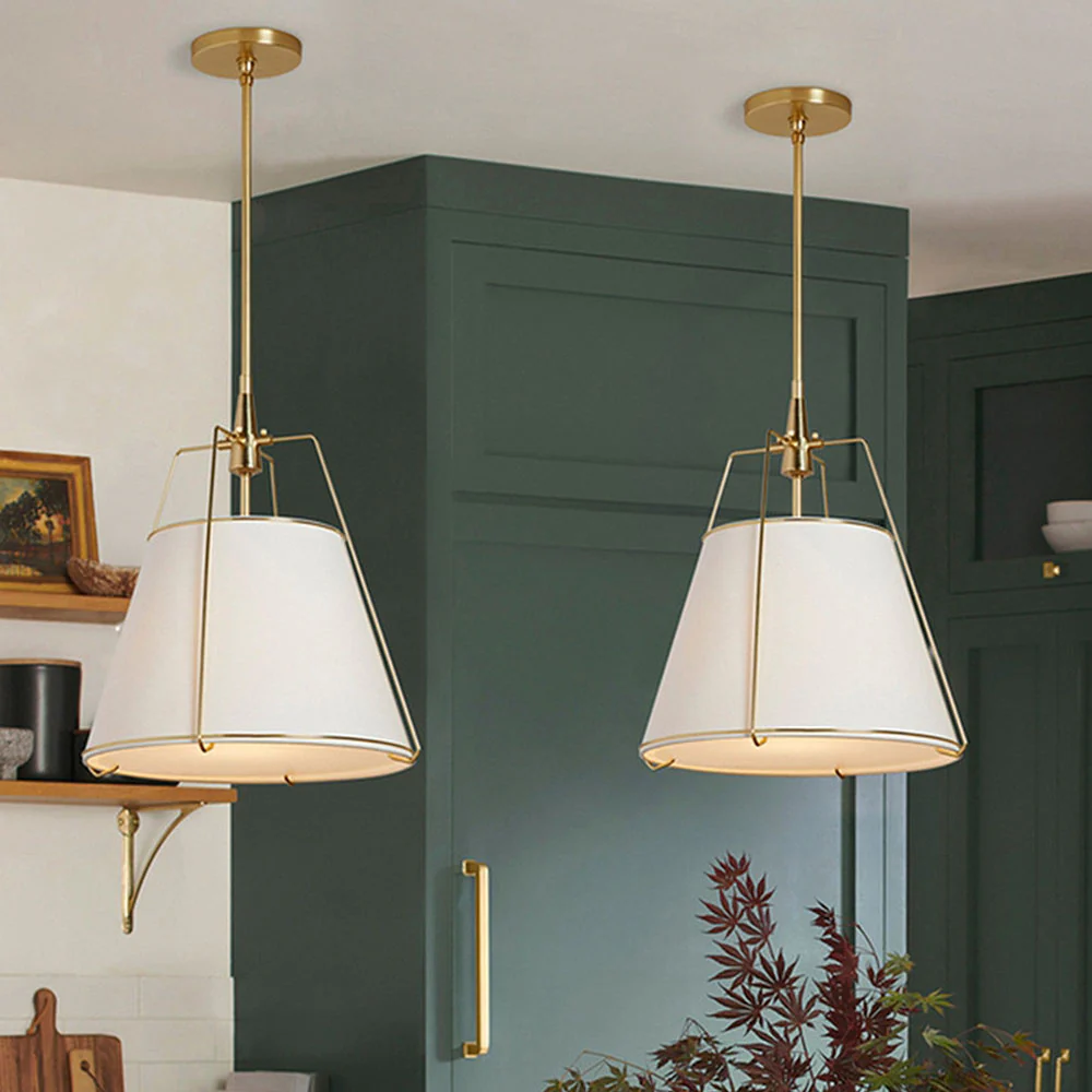 Modern Fabric Conical White Hanging Light - Image 3
