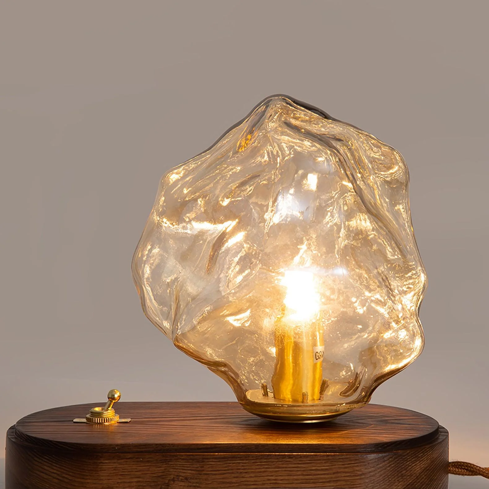 Modern Ice Stone Glass Bedroom Table Lamp - Image 3