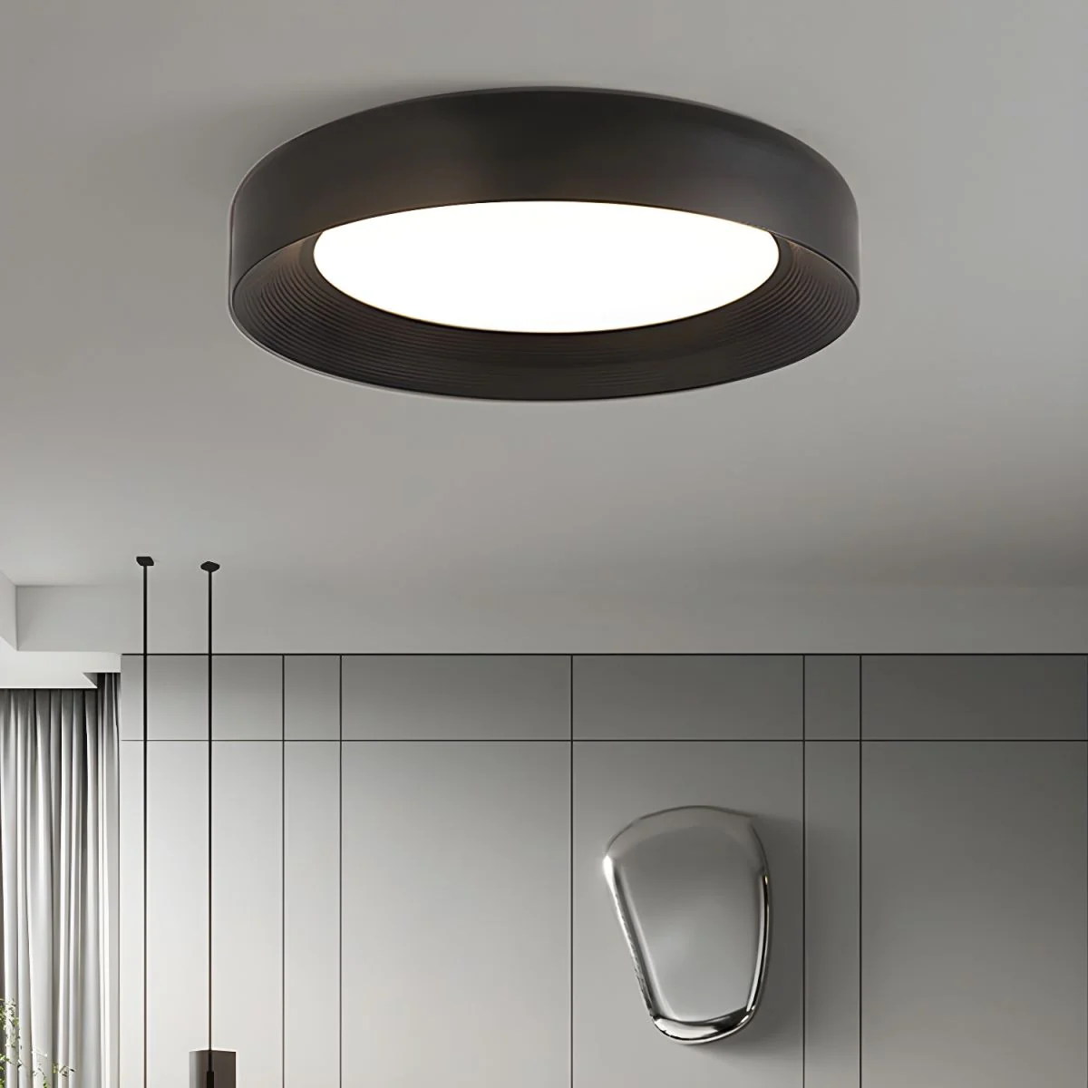 Modern LED Metal Ceiling Lamp Flush Mount Black Ceiling Light - Image 13