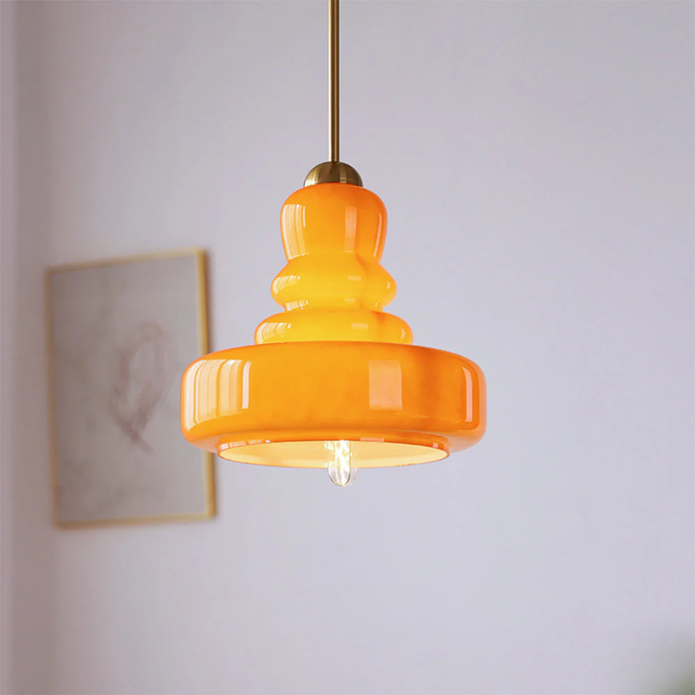 Modern Milk Glass Gourd Pendant Light - Image 7