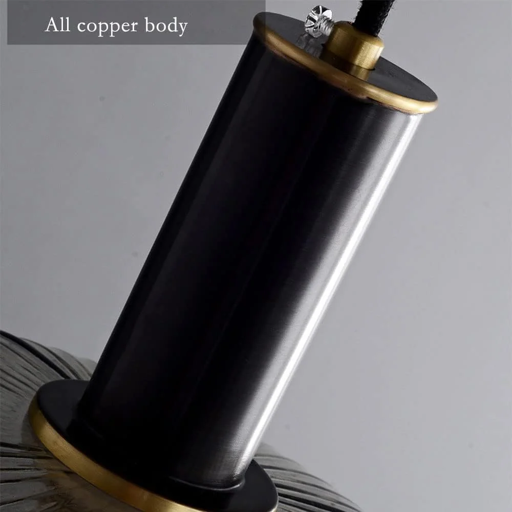 Modern Oval Ribbed Glass Pendant Light - Image 16