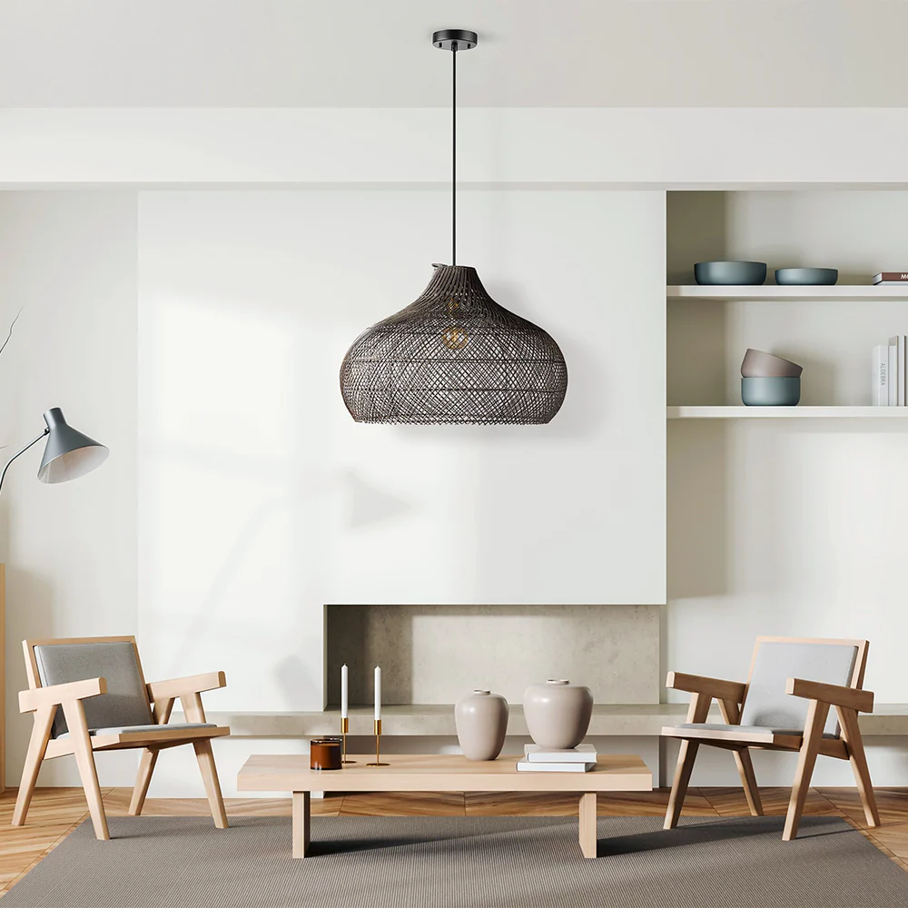 Modern Rattan Handwoven Island Pendant Light - Image 3