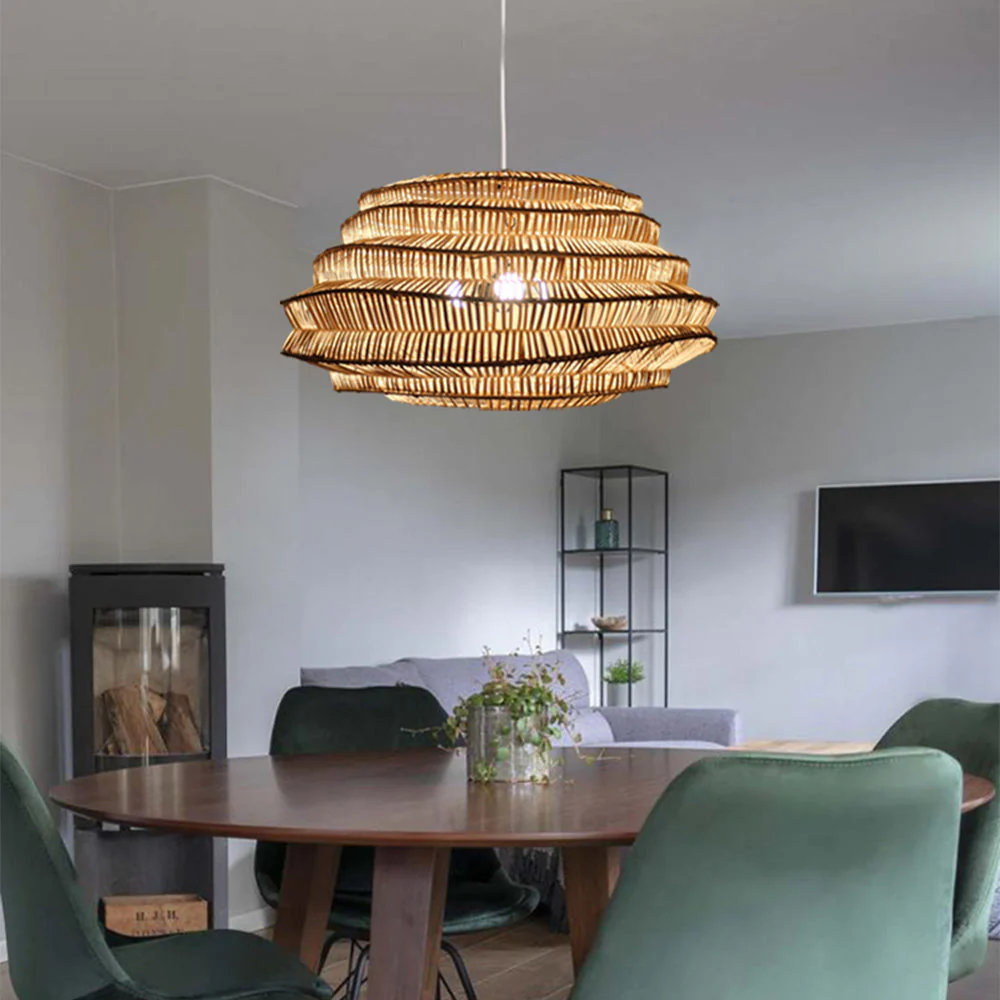 Modern Rattan Cage Pendant Light - Image 2