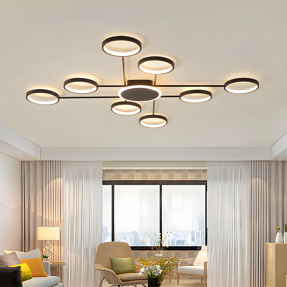 Modern Ring Metal Multi-Head LED Ceiling Light - Image 14