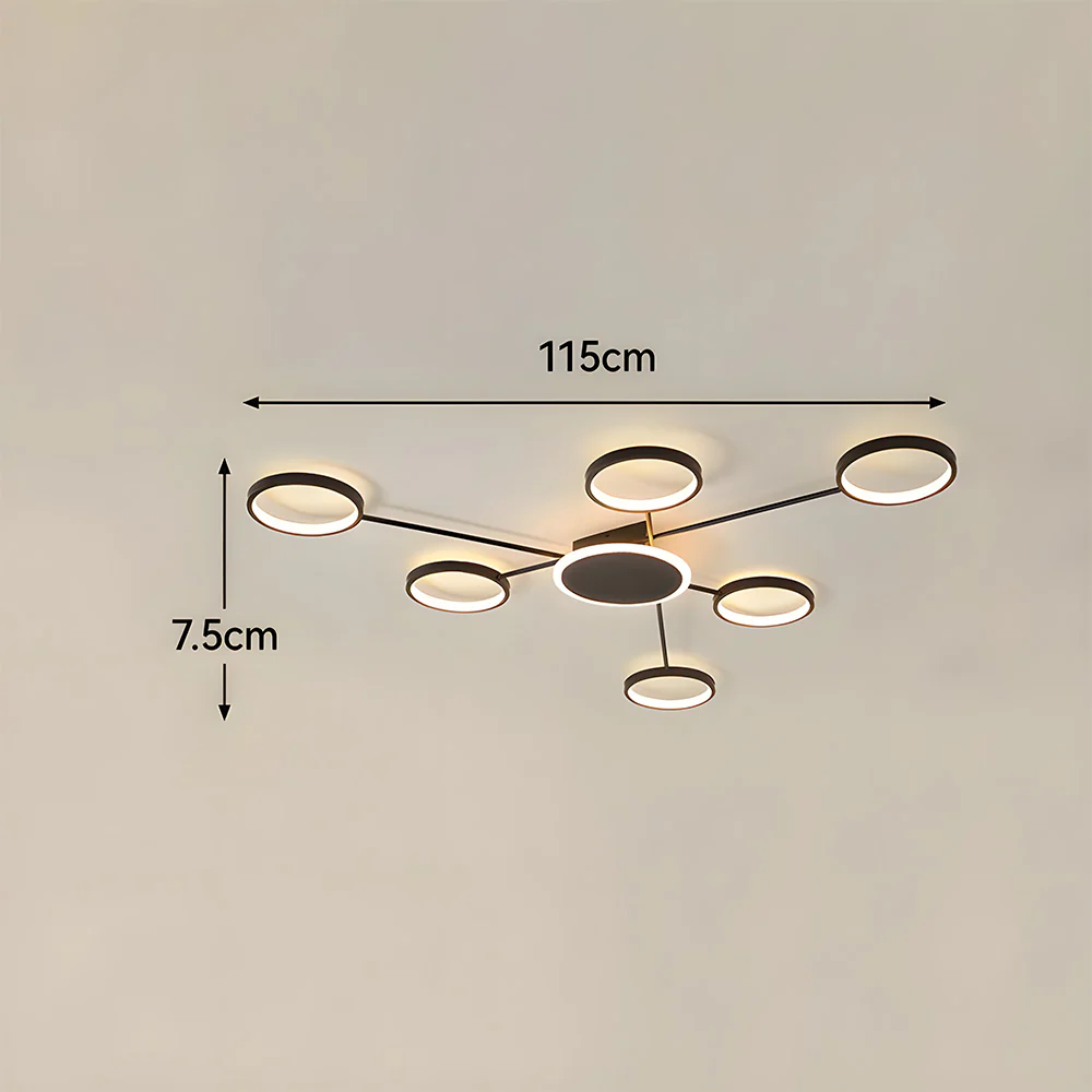 Modern Ring Metal Multi-Head LED Ceiling Light - Image 8