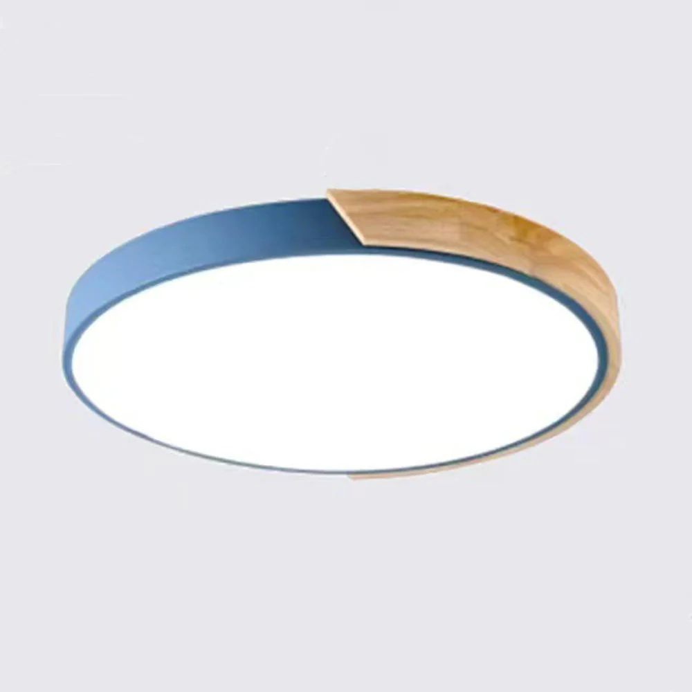 Macaron Round LED Dimmable Wood Ceiling Lamp - Image 26