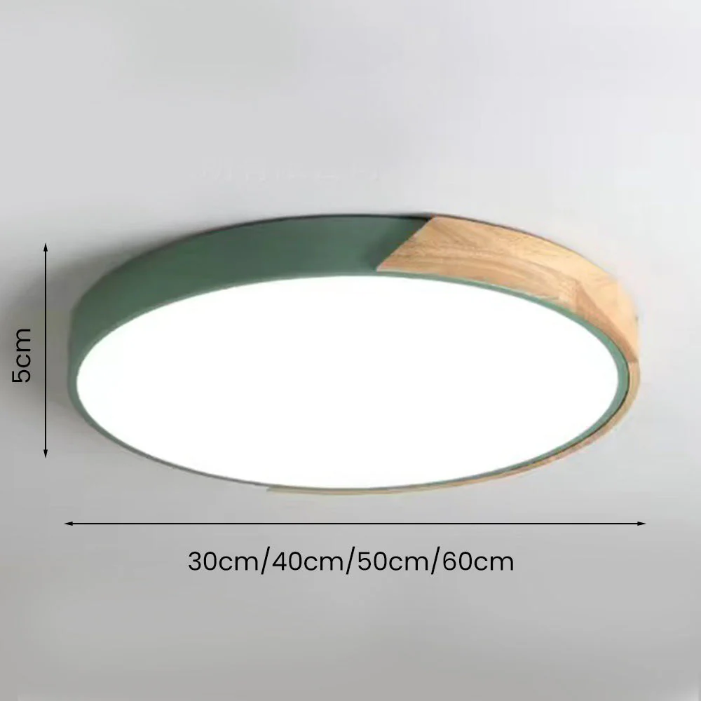 Macaron Round LED Dimmable Wood Ceiling Lamp - Image 27