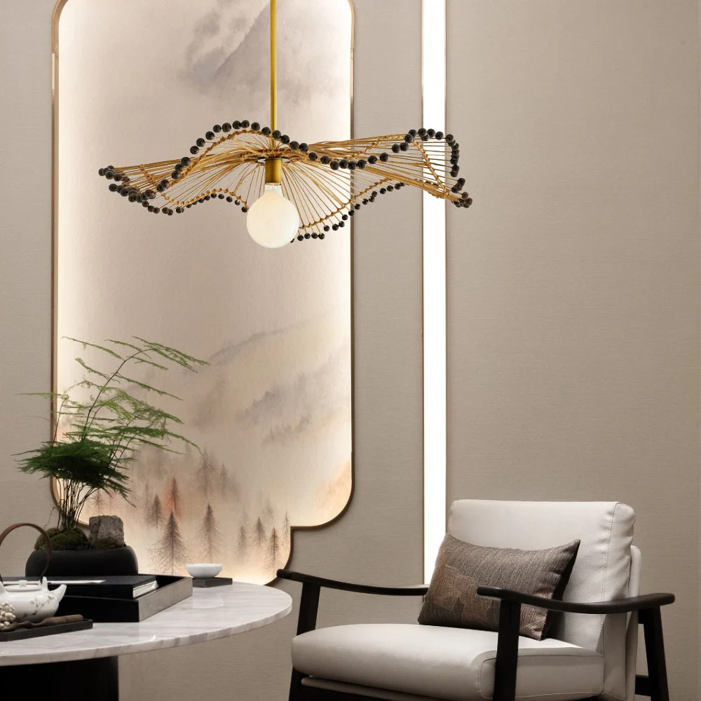 Modern Waverly Handwoven Rattan Pendant Light - Image 3