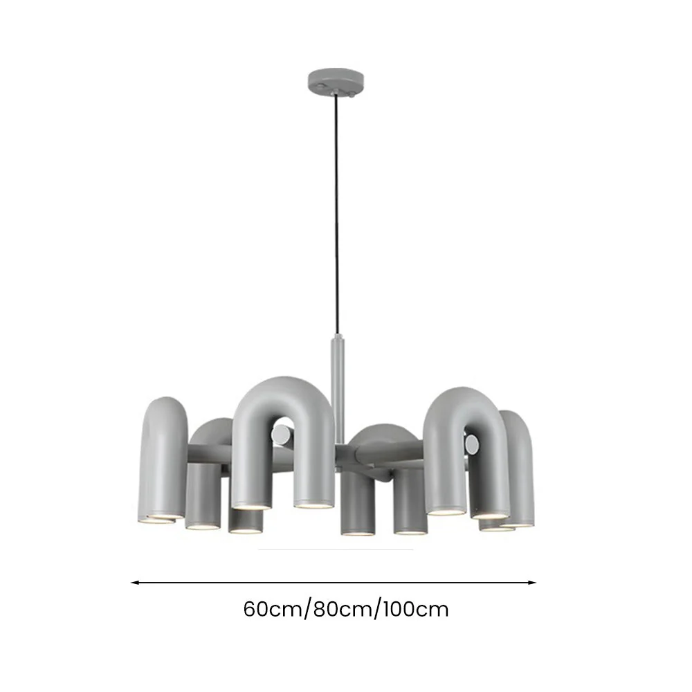 Morandi Creative Pipe Shaped LED Chandelier - Image 3