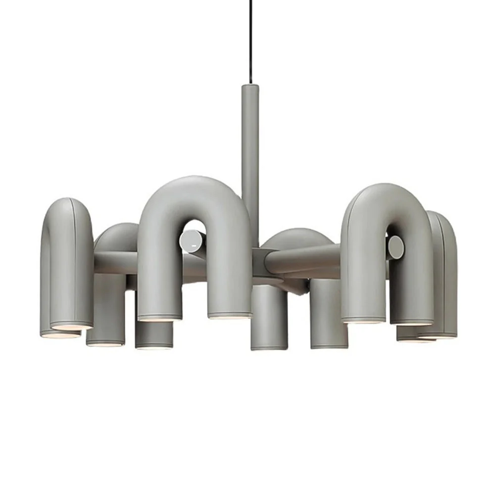 Morandi Creative Pipe Shaped LED Chandelier - Image 4