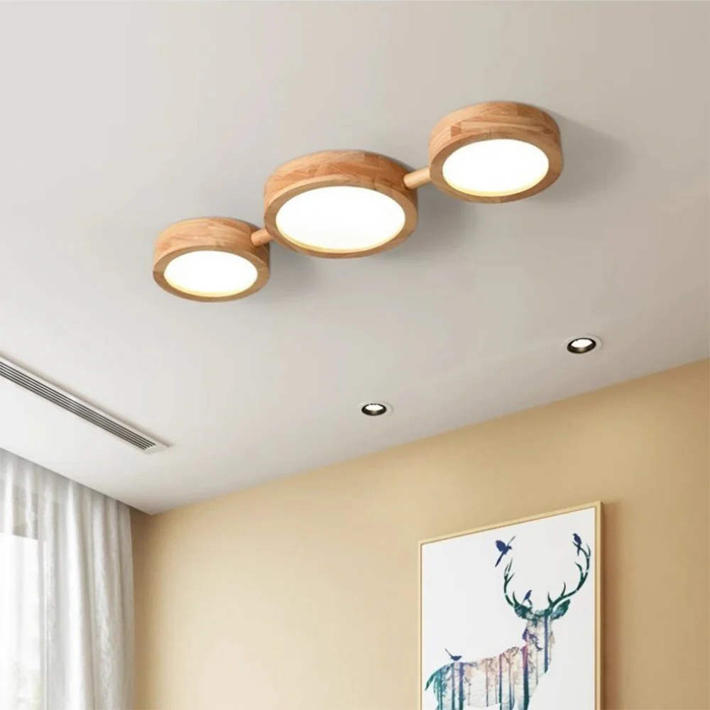 Multi-Heads Wood Retro LED Ceiling Light - Image 7