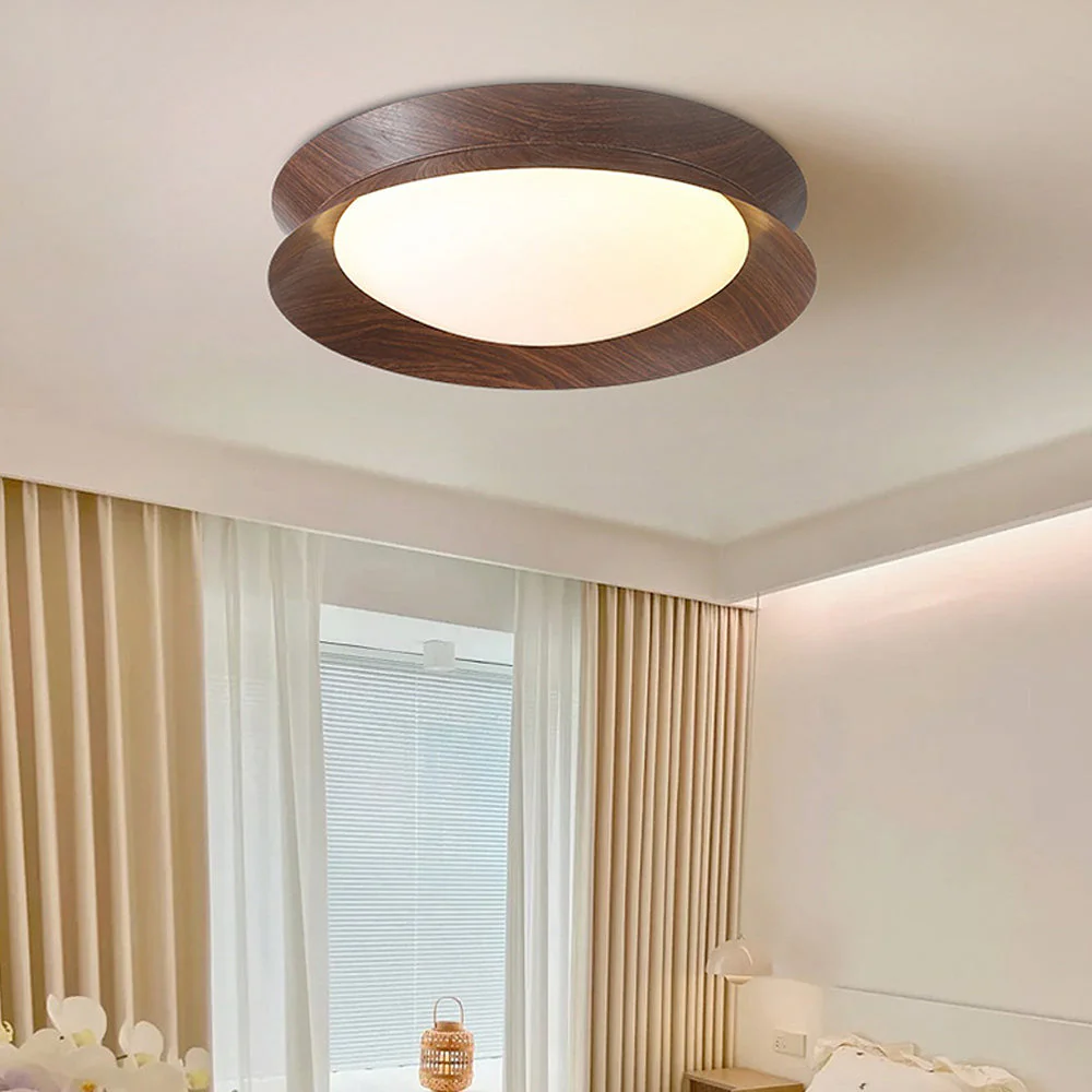 Natural LED Wood Grain Ceiling Light - Image 9