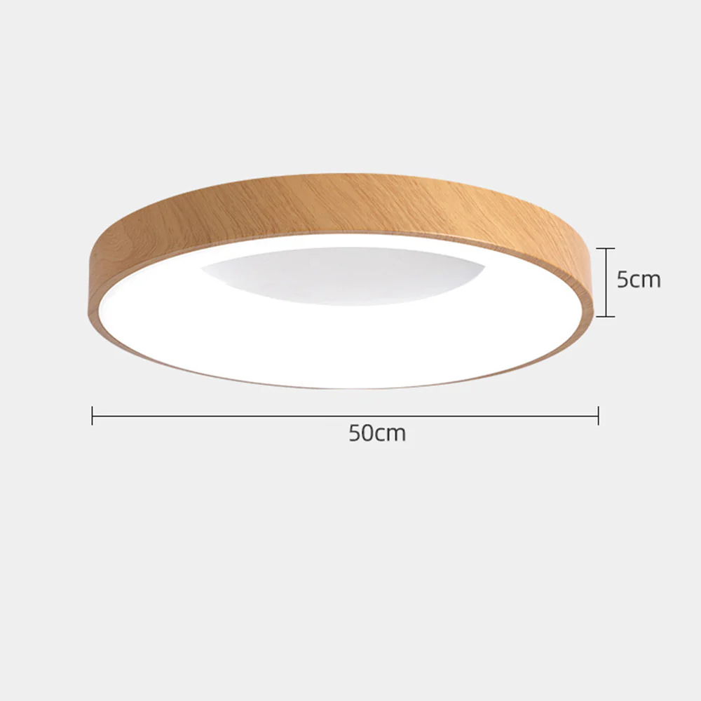 Natural Wood Round LED Ceiling Light - Image 8