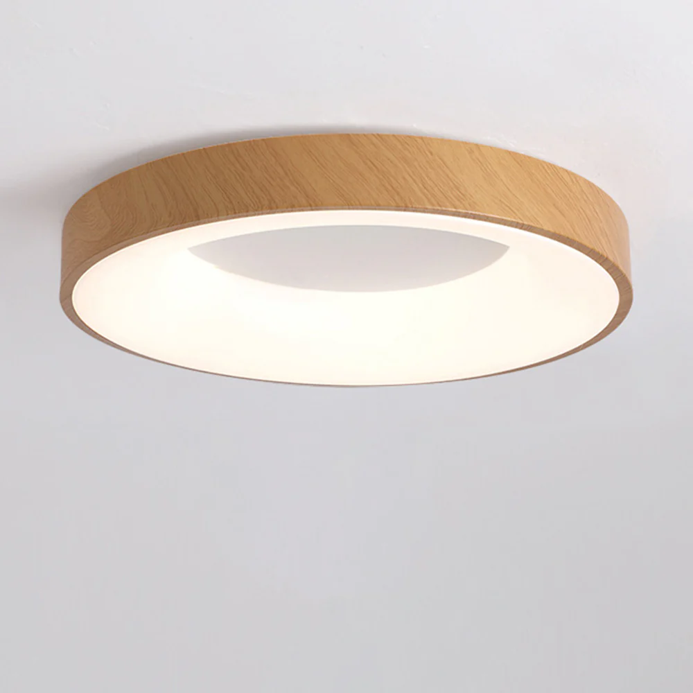 Natural Wood Round LED Ceiling Light - Image 9
