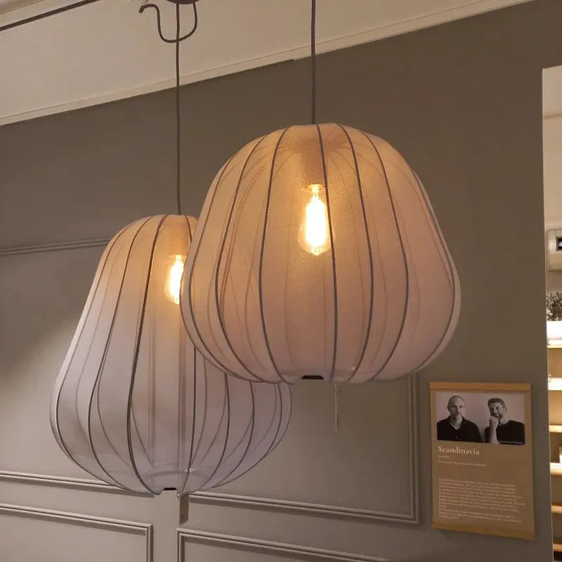 Nordic 1-Light Fabric Lampshade Shade Pendant Lamp - Image 8