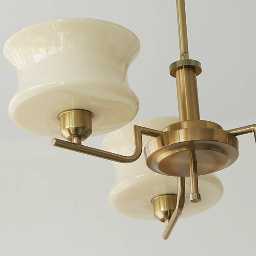 Nordic Belue Brass Glass Chandelier For Dining Room - Image 10