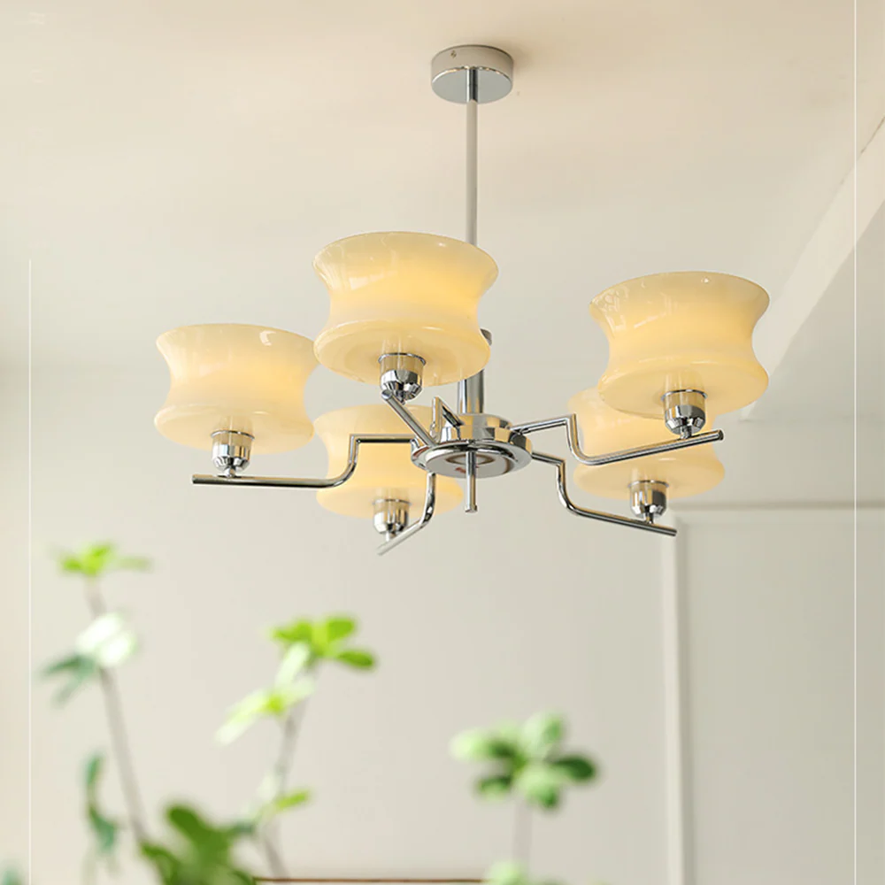 Nordic Belue Brass Glass Chandelier For Dining Room - Image 11