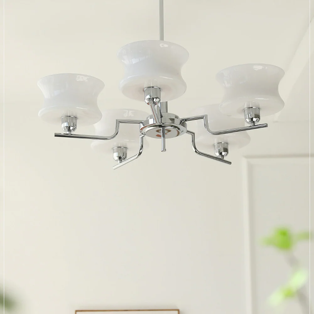 Nordic Belue Brass Glass Chandelier For Dining Room - Image 12