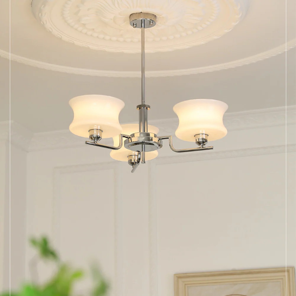 Nordic Belue Brass Glass Chandelier For Dining Room - Image 13