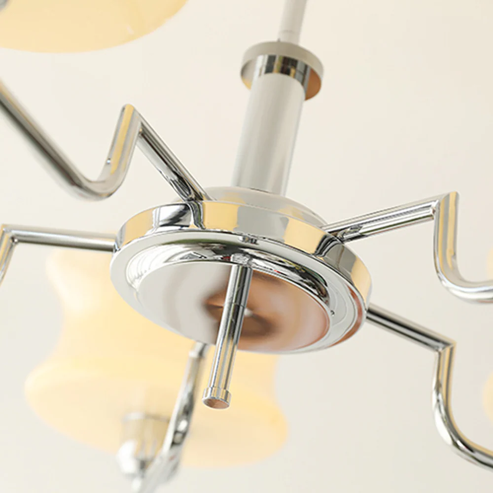 Nordic Belue Brass Glass Chandelier For Dining Room - Image 14