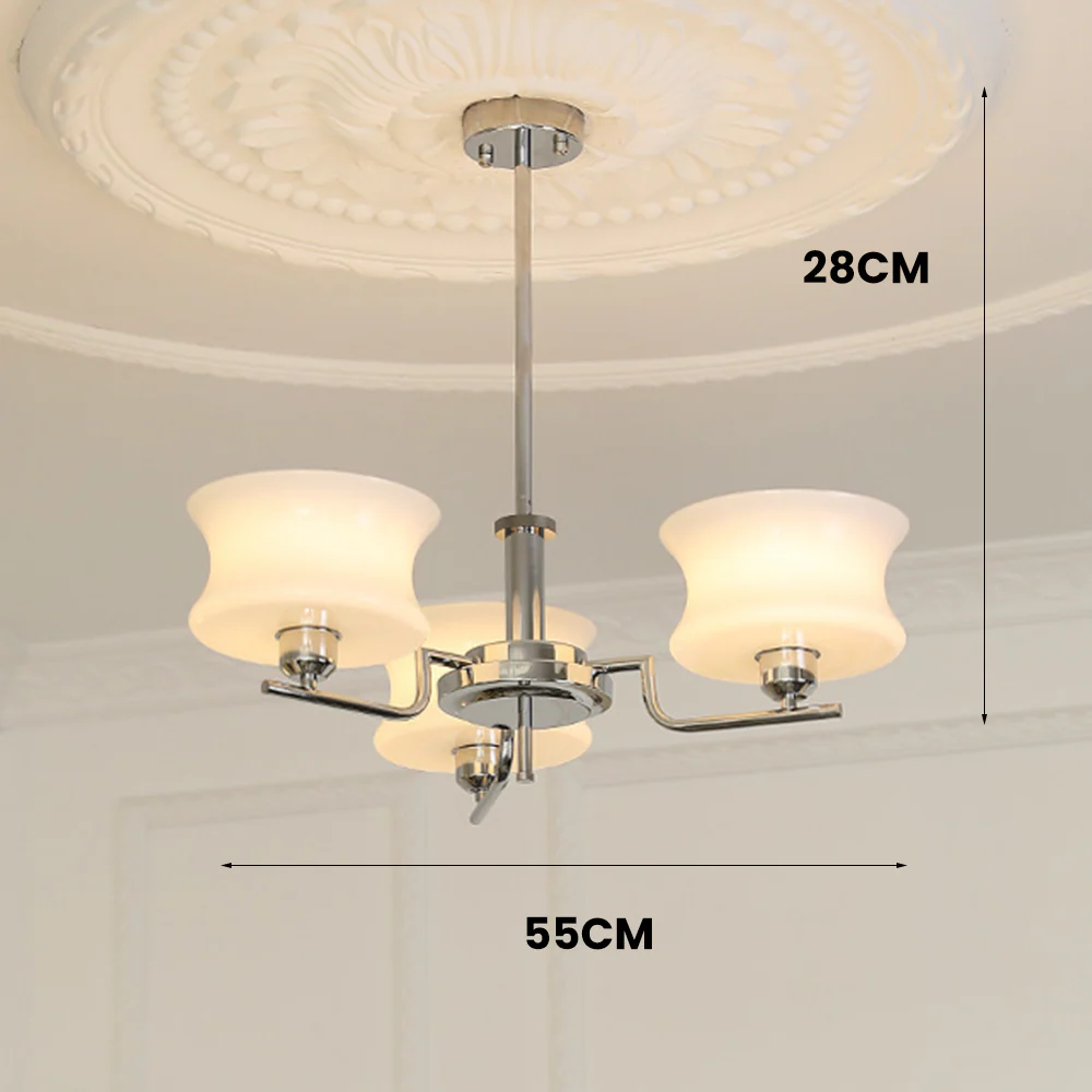 Nordic Belue Brass Glass Chandelier For Dining Room - Image 16