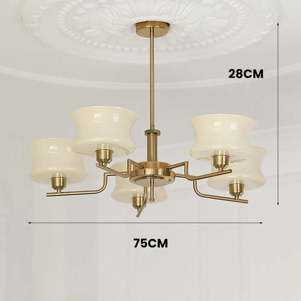 Nordic Belue Brass Glass Chandelier For Dining Room - Image 17