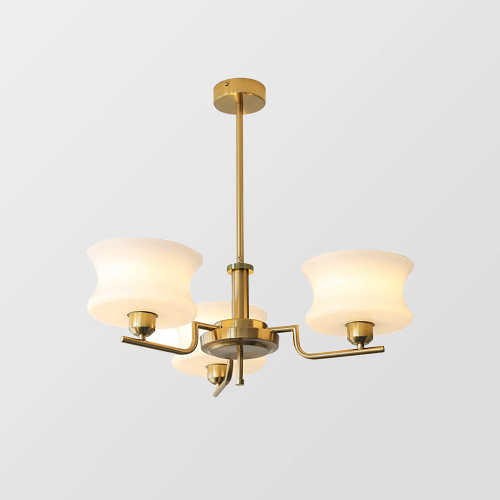 Nordic Belue Brass Glass Chandelier For Dining Room - Image 9