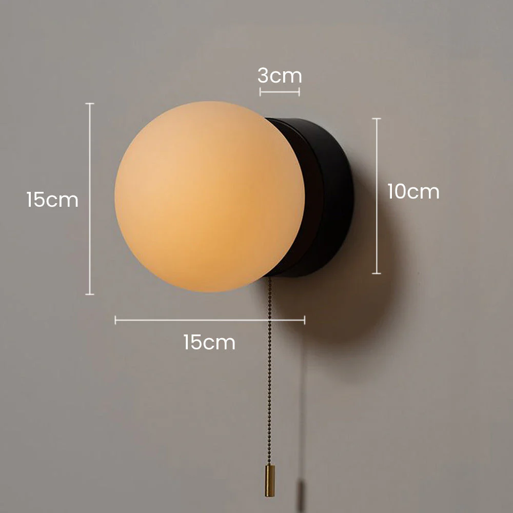 Nordic Mini White Pull Cord Wall Light - Image 8