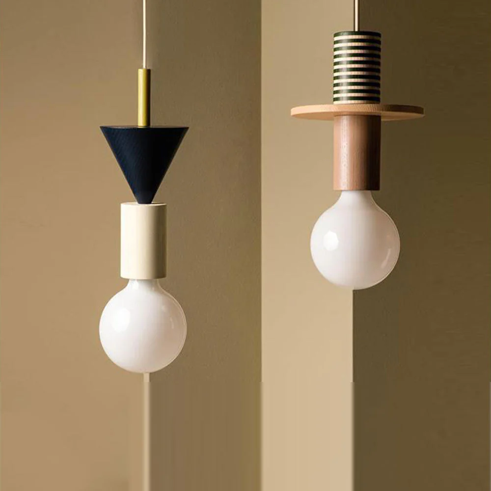 Design Colored Wood Blocks Pendant Light - Image 4