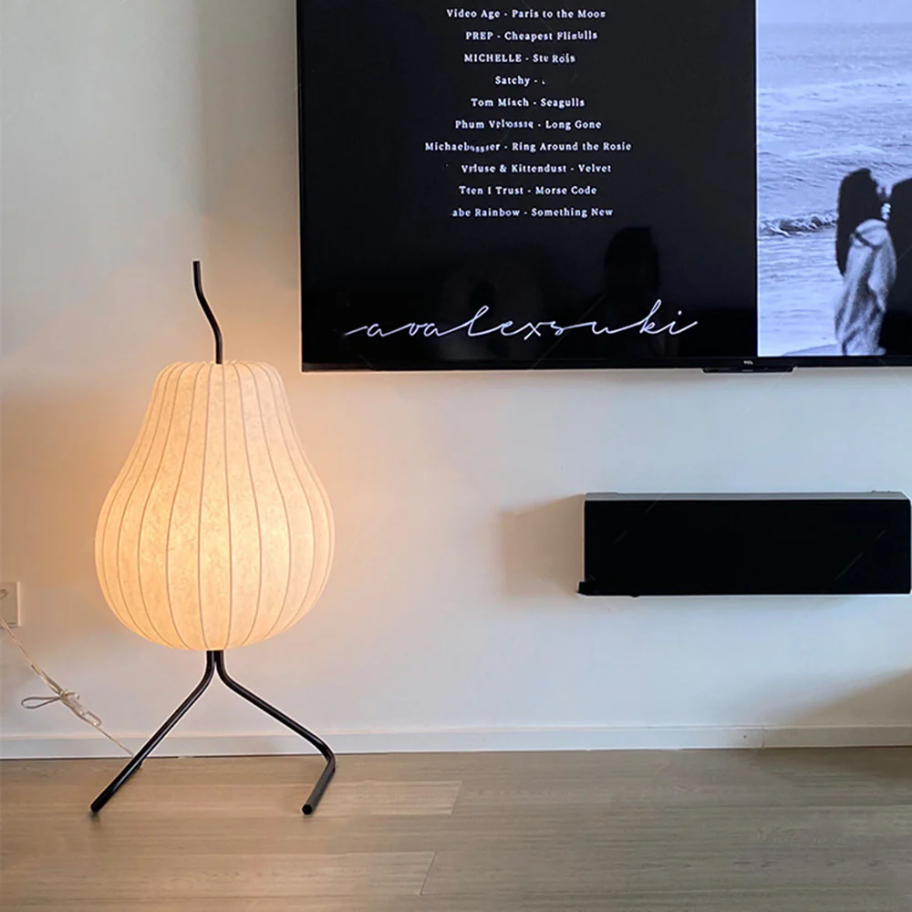 Pear Silk Floor Lamp For Living Room - Image 7