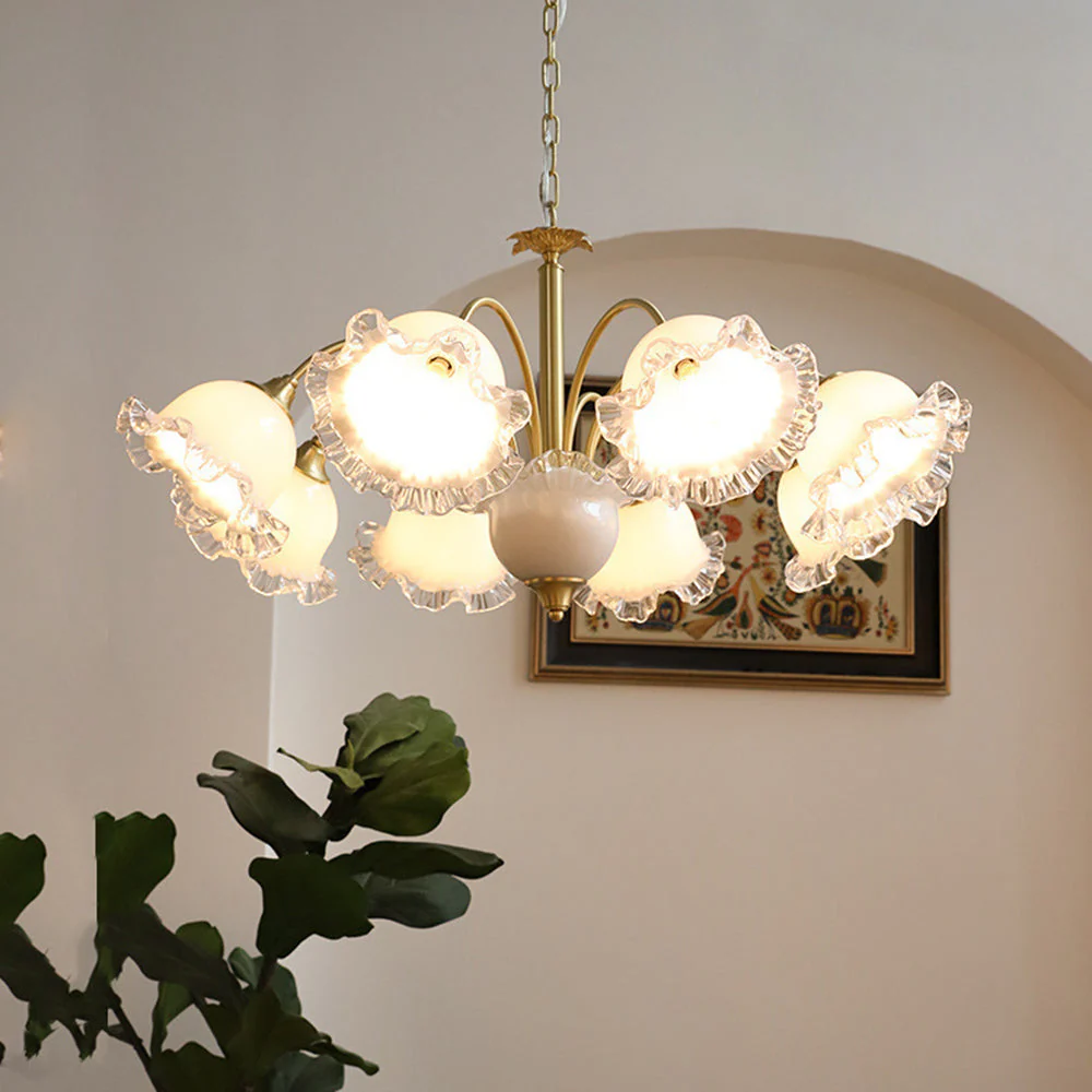 Large Flower Shape Copper Ceiling Chandelier - Image 22