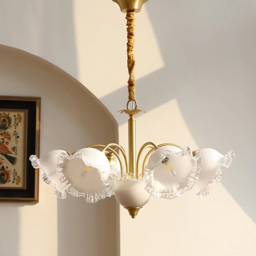 Large Flower Shape Copper Ceiling Chandelier - Image 8
