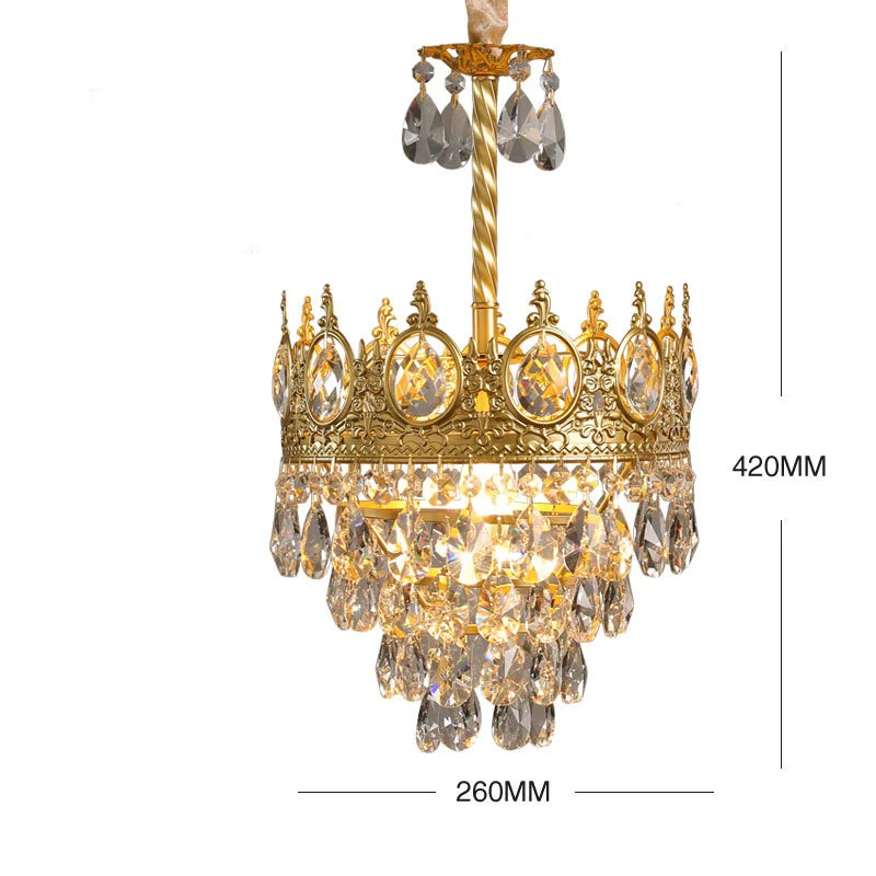 Retro French Gold Crystal Chandelier - Image 5