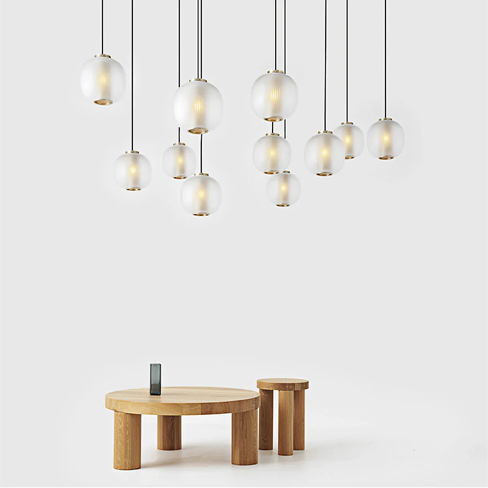 Retro Frosted Glass Lantern Pendant Light - Image 8