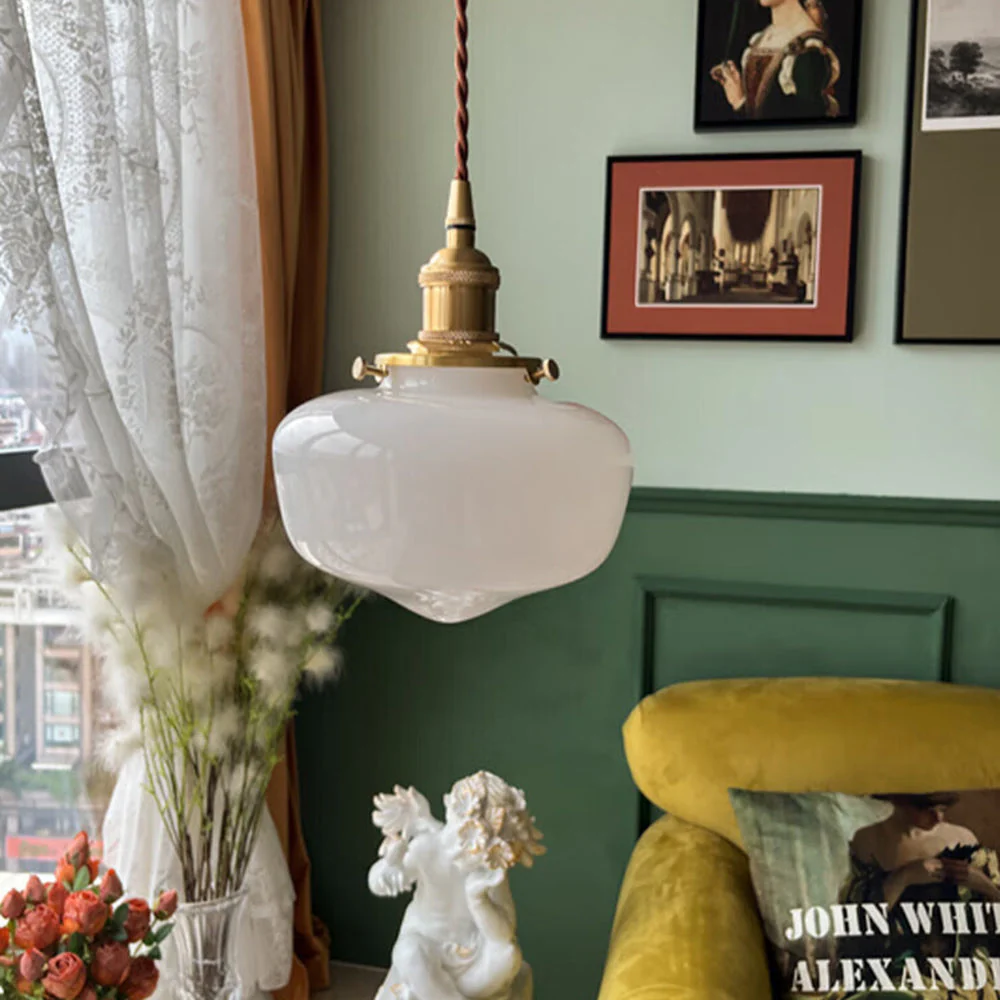 Retro Lantern Glass Pendant Hanging Light - Image 3