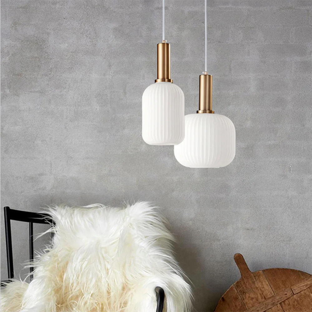 Vintage Stained Glass Lantern Shape Pendant Light - Image 7