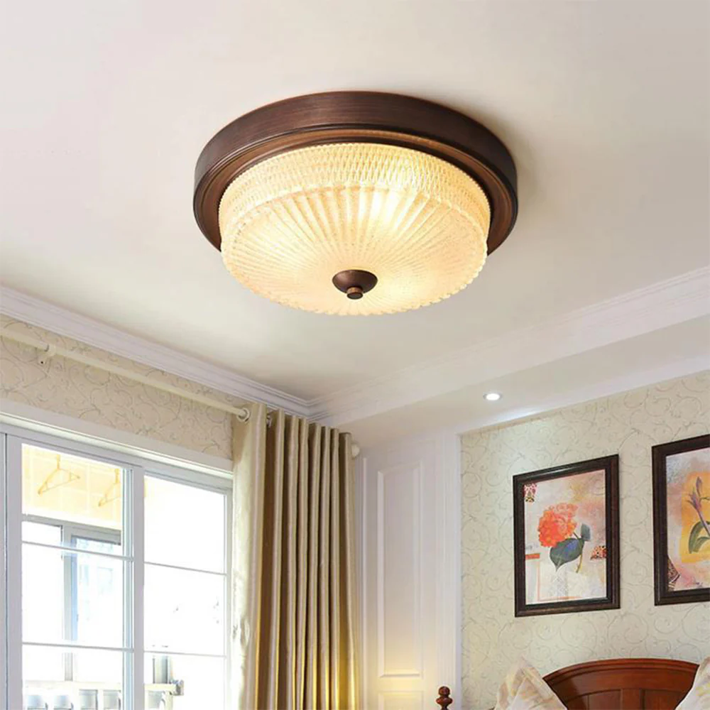 Retro Round Bedroom Ceiling Lamp - Image 4