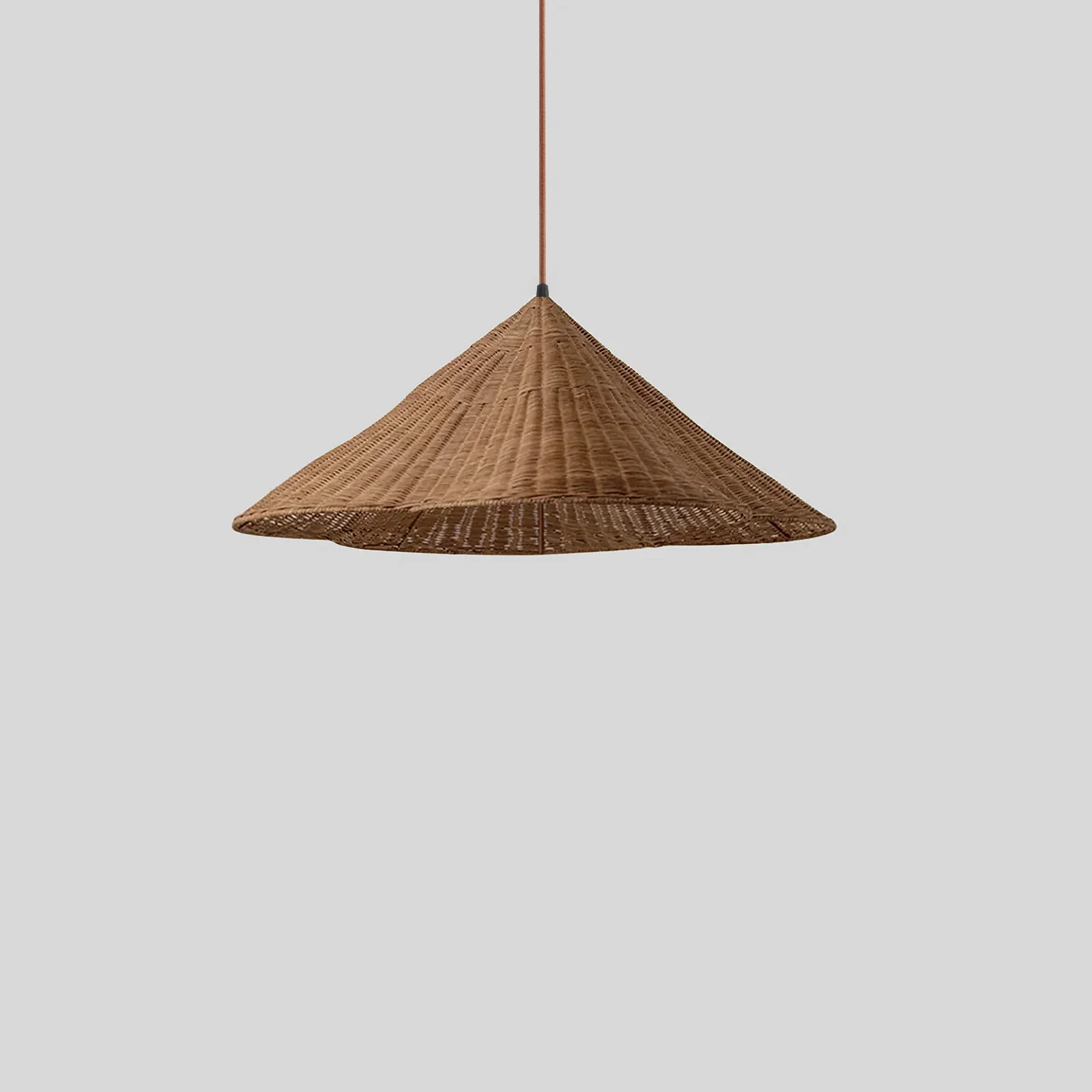 Retro Scalloped Woven Rattan Pendant Light - Image 4