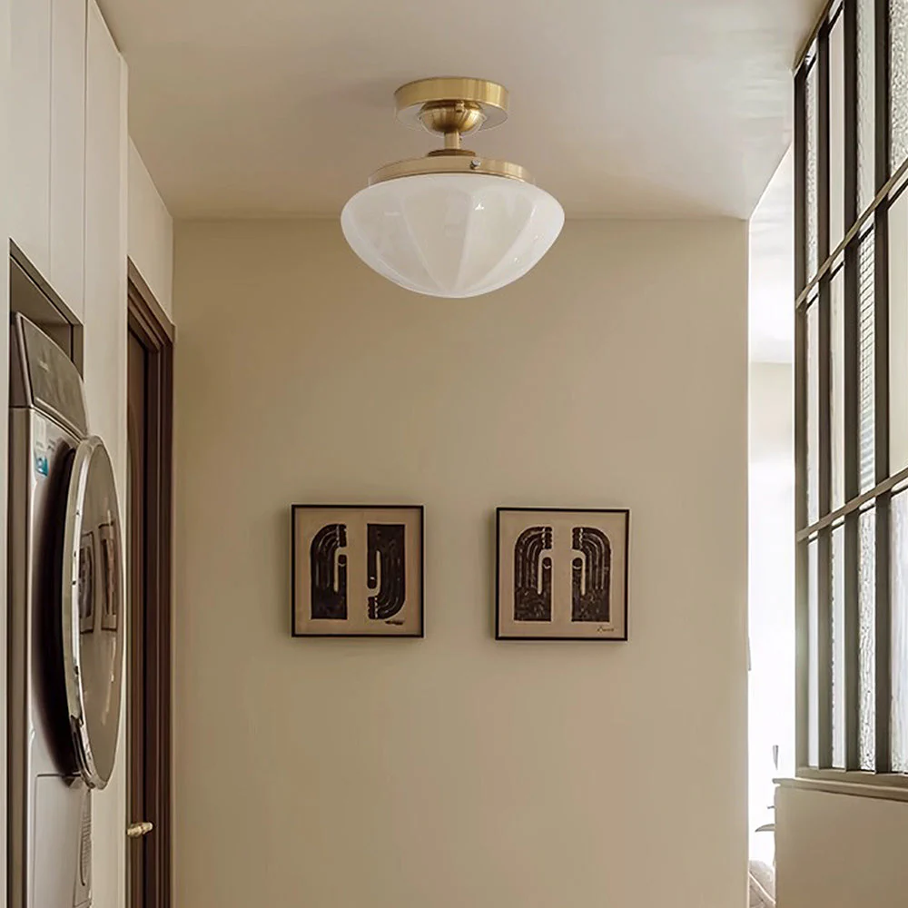 Retro Simple Milky White Hallway Ceiling Light - Image 11