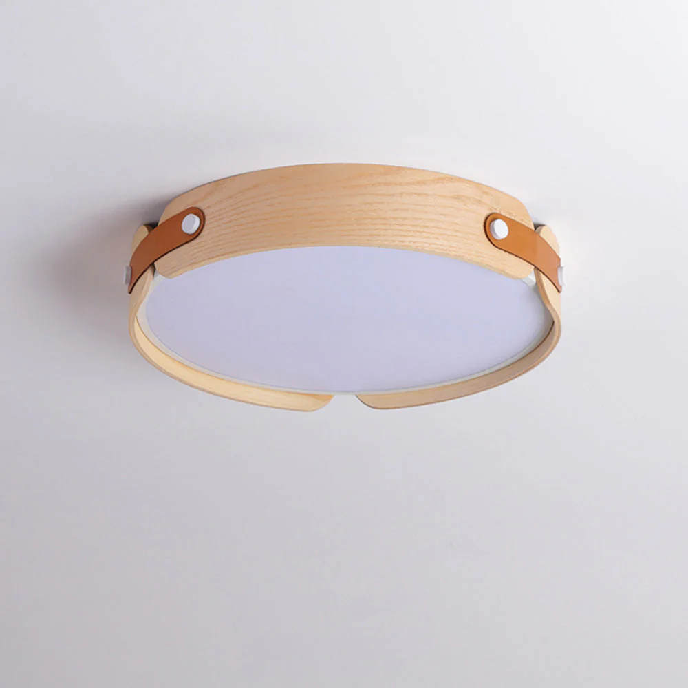Retro Simple Round Wood Ceiling Lamp - Image 7
