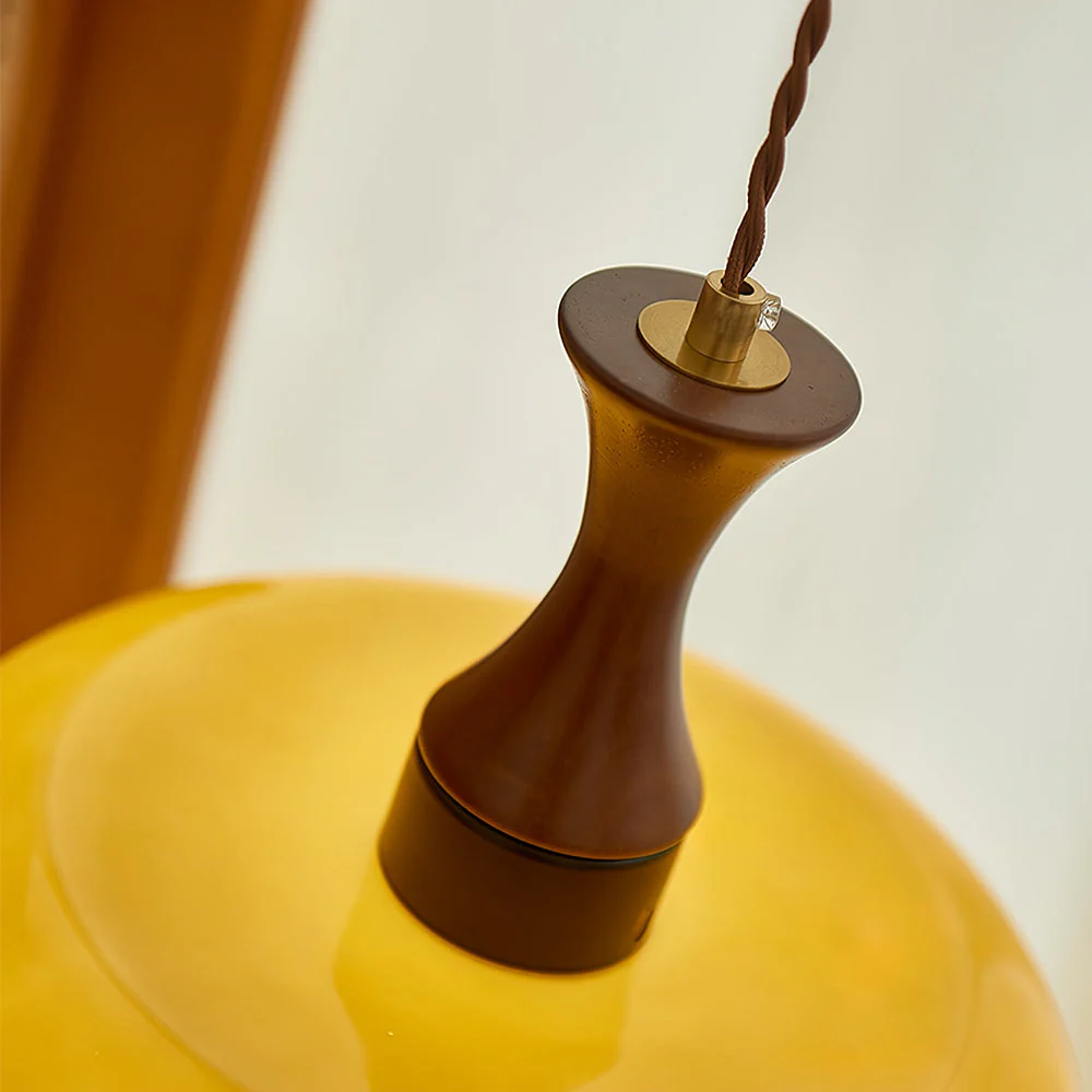 Wooden Yellow Dome Pendant Light for Kitchen Islands - Image 6