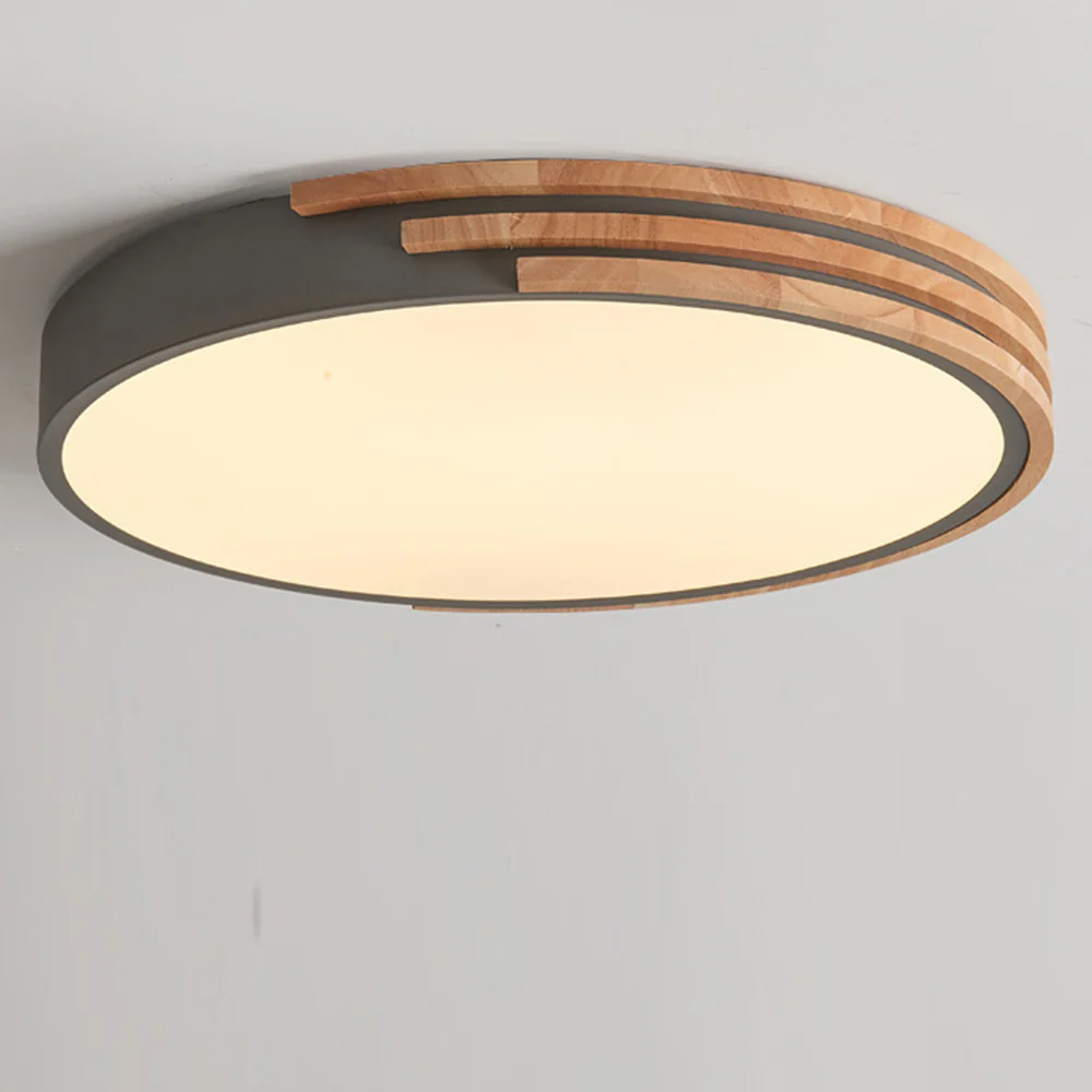 Round LED Dimmable Wood Ceiling Lamp - Image 12